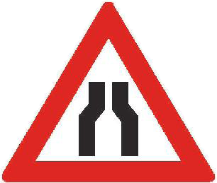 Dopravní značka A 6a Zúžená vozovka z obou stran