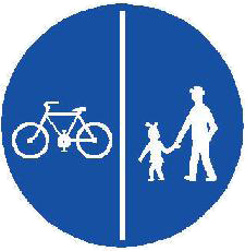Dopravní značka C 10a Stezka pro chodce a cyklisty dělená