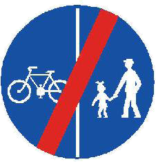 Dopravní značka C 10b Konec stezky pro chodce a cyklisty dělené