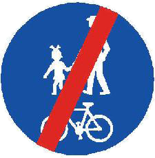 Dopravní značka C 9b Konec stezky pro chodce a cyklisty společné