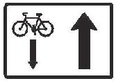 Dopravní značka E 12a Jízda cyklistů v protisměru