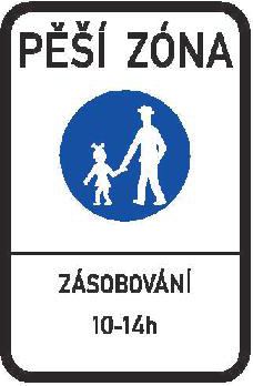 Dopravní značka IZ 6a Pěší zóna