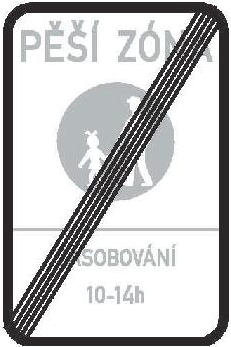 Dopravní značka IZ 6b Konec pěší zóny