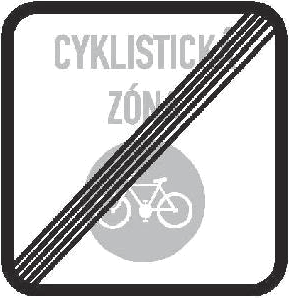 Dopravní značka IZ 9b Konec zóny pro cyklisty
